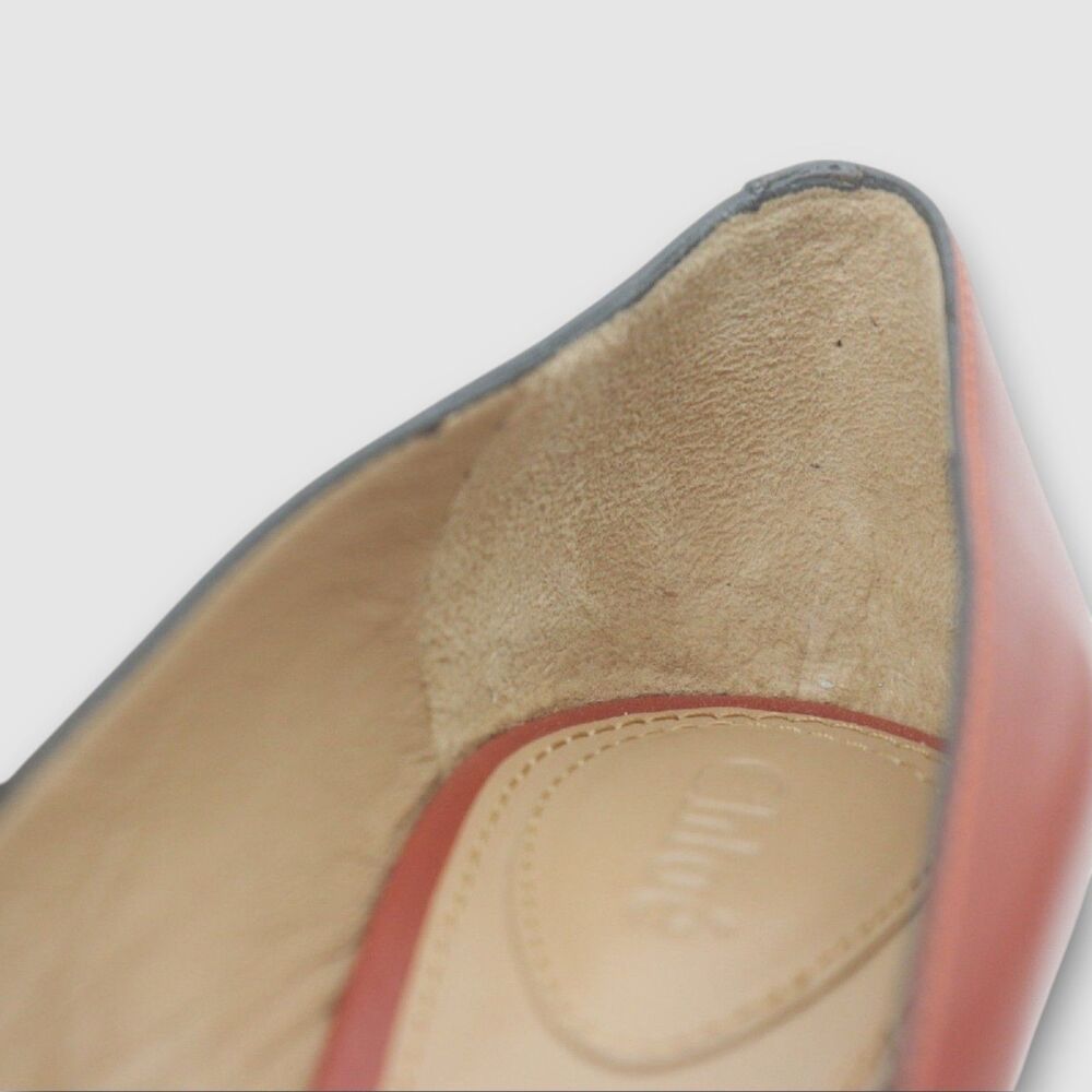 Chloé Leather Mary Jane Heels Terracotta Red Block Heels EU 37.5/US 7 Boxed EUC - Picture 9 of 13